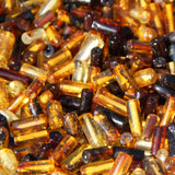 Polished Muliticolour Baltic Amber Tube Beads with holes