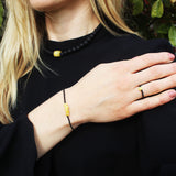 Butterscotch Amber + Dark Lava Bead Necklace