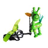 Cute Wooden Animal Necklaces on the black ball chain.