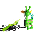 Cute Wooden Animal Necklaces on the black ball chain.