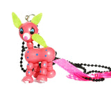 Cute Wooden Animal Necklaces on the black ball chain.