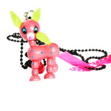 Cute Wooden Animal Necklaces on the black ball chain.