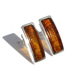 Oblong Green/Honey/Cherry/Lemon Amber Stud Earrings