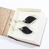 Cherry Amber Earrings with single large amber leaf shaped pieces