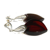 Honey or Cherry Amber Earrings with single large amber pieces