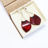 Honey or Cherry Amber Earrings with single large amber pieces
