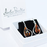 Amber Teardrop Earrings with Elegant Large Amber
