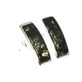 Oblong Green/Honey/Cherry/Lemon Amber Stud Earrings