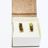 Oblong Green/Honey/Cherry/Lemon Amber Stud Earrings