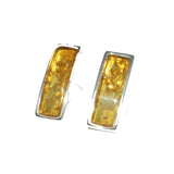 Oblong Green/Honey/Cherry/Lemon Amber Stud Earrings