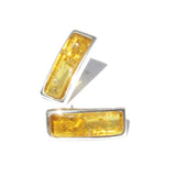 Oblong Green/Honey/Cherry/Lemon Amber Stud Earrings
