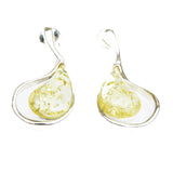 Amber Teardrop Earrings with Elegant Large Amber