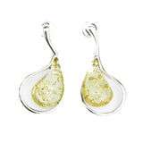 Amber Teardrop Earrings with Elegant Large Amber