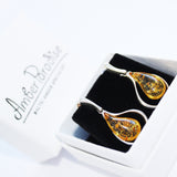 Amber Teardrop Earrings with Elegant Large Amber