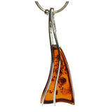 Eye-catching honey amber triangle pendant