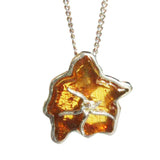 Romantic Honey Amber Flower Pendants