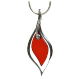 Cherry Amber Earrings with single large amber leaf shaped pieces