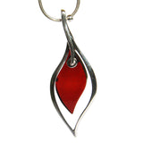 Cherry Amber Earrings with single large amber leaf shaped pieces