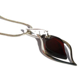 Cherry Amber Earrings with single large amber leaf shaped pieces