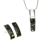 Oblong Green/Honey/Cherry/Lemon Amber Stud Earrings