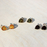 Cute Little honey/green/cherry Amber Drop Stud Earrings