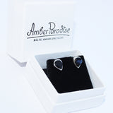 Cute Little honey/green/cherry Amber Drop Stud Earrings