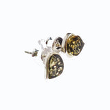 Cute Little honey/green/cherry Amber Drop Stud Earrings
