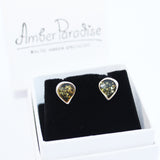 Cute Little honey/green/cherry Amber Drop Stud Earrings
