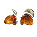 Cute Little Honey Amber Drop Stud Earrings