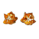 Romantic Honey Amber Flower Stud Earrings