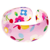 Lovely Floral Resin Cuff in Pale Pink