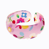 Lovely Floral Resin Cuff in Pale Pink