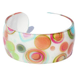 Lovely Floral Resin Cuff in Blue, Green and Pinks