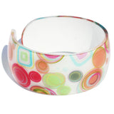 Lovely Floral Resin Cuff in Blue, Green and Pinks