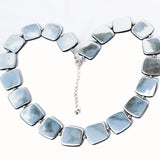 Modern romantic two colour squares or one colour necklace.