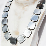 Modern romantic two colour squares or one colour necklace.