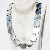 Modern romantic two colour squares or one colour necklace.