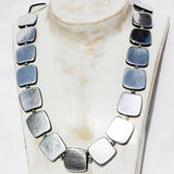 Modern romantic two colour squares or one colour necklace.