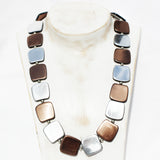 Modern romantic two colour squares or one colour necklace.