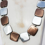 Modern romantic two colour squares or one colour necklace.