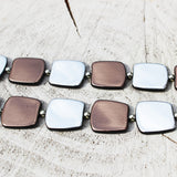 Modern romantic two colour squares or one colour necklace.