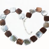 Modern romantic two colour squares or one colour necklace.