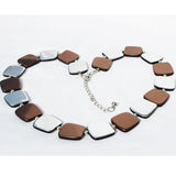 Modern romantic two colour squares or one colour necklace.