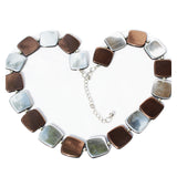 Modern romantic two colour squares or one colour necklace.