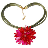 Flirty, floral and completely distinctive multicolour flower necklace