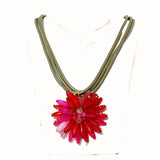 Flirty, floral and completely distinctive multicolour flower necklace