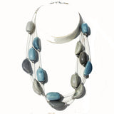 Grey-Blue Bead Necklace