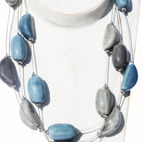 Grey-Blue Bead Necklace