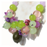Beautiful Pale Green Beaded Necklace intertwined with resin colourful beads
