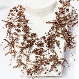 Vintage glorious with dark sparkly beads multi-layered necklace.